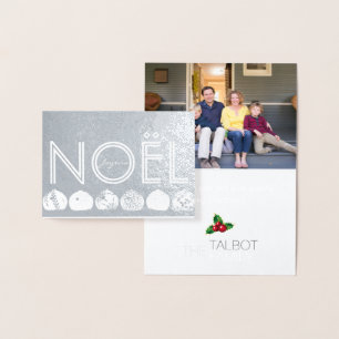 Tarjeta Con Relieve Metalizado Navidades franceses Joyeux Noel Tarjeta de Relieve
