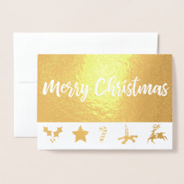 Tarjeta Con Relieve Metalizado Navidades Grungy Vintage Gold