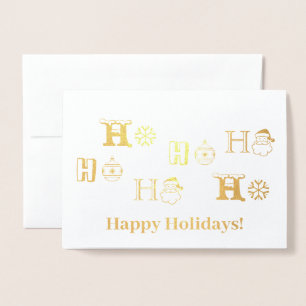 Tarjeta Con Relieve Metalizado Navidades Ho Ho Ho Ho Fecha personalizada