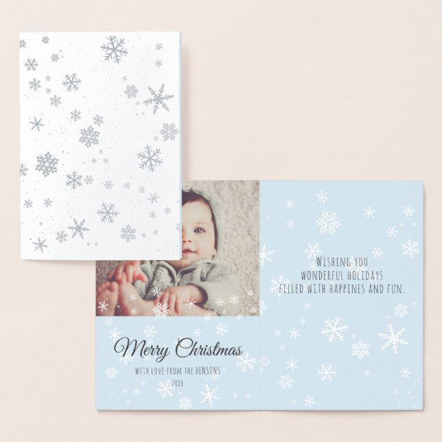 Tarjeta Con Relieve Metalizado Navidades modernos imagen de la familia de mensaje (Demostración)