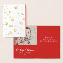 Tarjeta Con Relieve Metalizado Navidades modernos imagen de la familia de mensaje