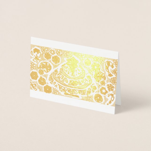 Tarjeta Con Relieve Metalizado Navidades pop arriba Peppermint (Anverso)
