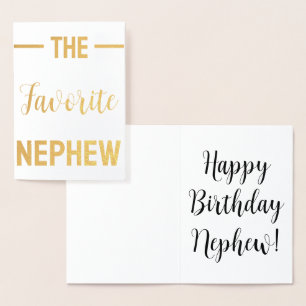 Tarjeta Con Relieve Metalizado Nephew Greeting Card Funny Custom Personalized