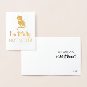 Tarjeta Con Relieve Metalizado No es gatito - Divertida propuesta de la dama de h