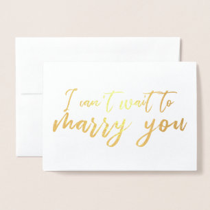 Tarjeta Con Relieve Metalizado No puedo esperar para casarme contigo Día de la Bo