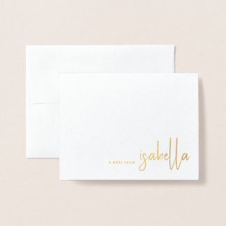 Tarjeta Con Relieve Metalizado Nombre de guión Minimalista moderno