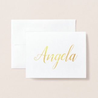 Tarjeta Con Relieve Metalizado Nombre personalizado | Bridesmaid | Angela
