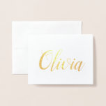 Tarjeta Con Relieve Metalizado Nombre personalizado | Bridesmaid | Olivia<br><div class="desc">En el interior,  te puedes quedar en blanco para que escribas tus propios sentimientos.</div>