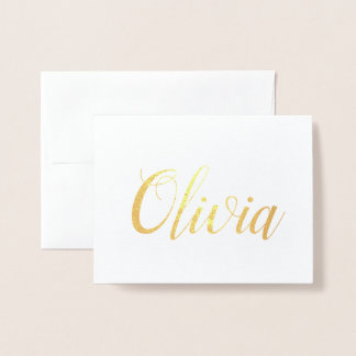 Tarjeta Con Relieve Metalizado Nombre personalizado | Bridesmaid | Olivia
