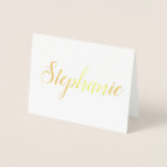 Tarjeta Con Relieve Metalizado Nombre personalizado | Stationery<br><div class="desc">En el interior,  te puedes quedar en blanco para que escribas tus propios sentimientos.</div>