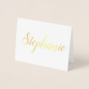 Tarjeta Con Relieve Metalizado Nombre personalizado   Stationery