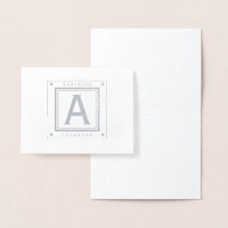 Tarjeta Con Relieve Metalizado Nombre y estado del monograma tipográfico o su cot