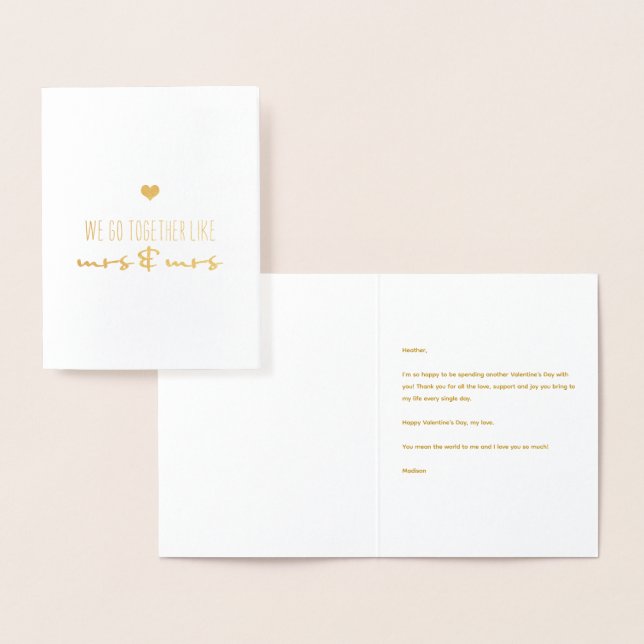 Tarjeta Con Relieve Metalizado Nos Juntamos Como La Sra. Y La Sra. (Demostración)