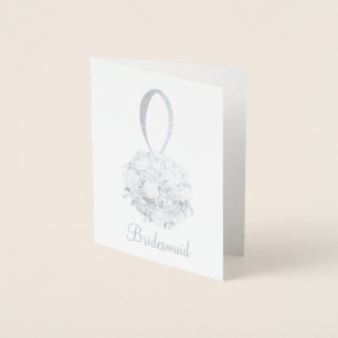 Tarjeta Con Relieve Metalizado Noviaria de la fiesta de la novia Boda floral Bouq