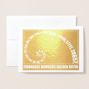 Tarjeta Con Relieve Metalizado Números de Fibonacci, Relación de Oro