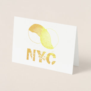 Tarjeta Con Relieve Metalizado NYC New York City Foodie de cocina blanca y negra