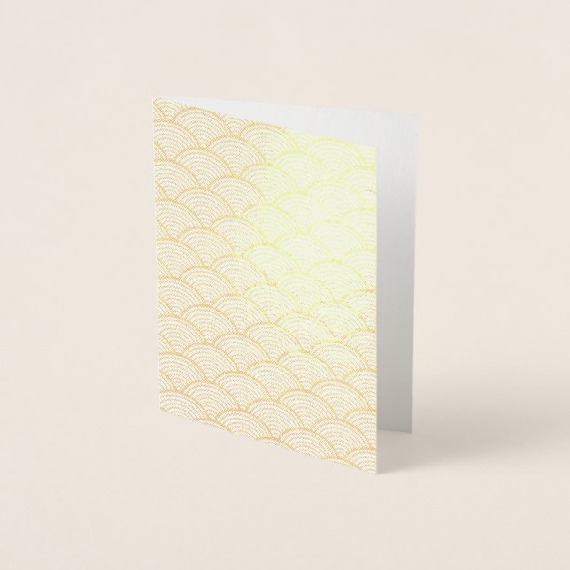 Tarjeta Con Relieve Metalizado Ola roja japonesa (Anverso)