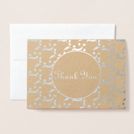 Tarjeta Con Relieve Metalizado Olivas modernas de plata agradecimiento de boda