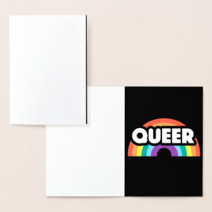 Tarjeta Con Relieve Metalizado orgullo- El amor arcoiris homosexual es amor.