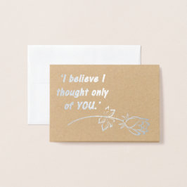 Tarjeta Con Relieve Metalizado Orgullo y prejuicio cita romántica