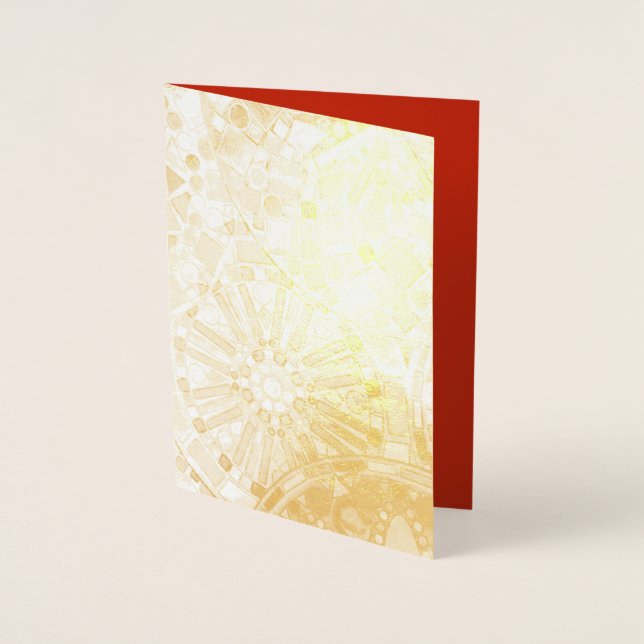 Tarjeta Con Relieve Metalizado Ornamento manchado (Anverso)