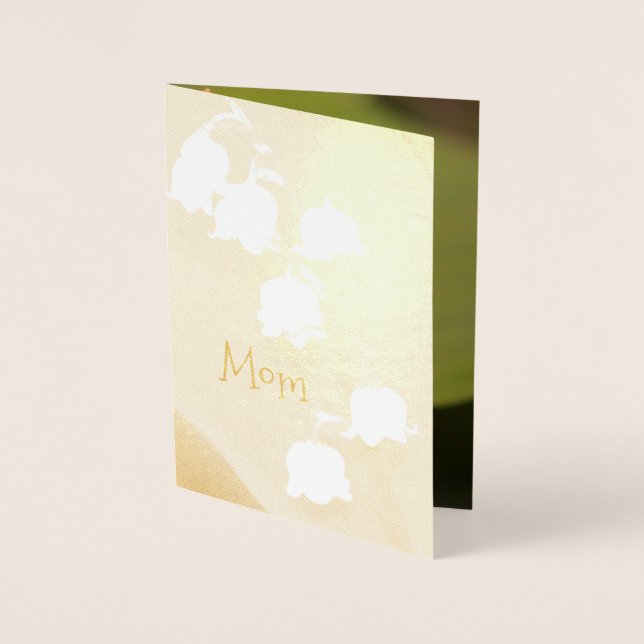 Tarjeta Con Relieve Metalizado Oro de Día de la Madre de bonito (Anverso)