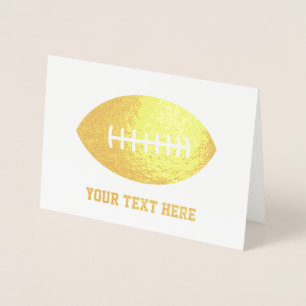 Tarjeta Con Relieve Metalizado Oro de fútbol/rugby