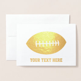 Tarjeta Con Relieve Metalizado Oro de fútbol/rugby