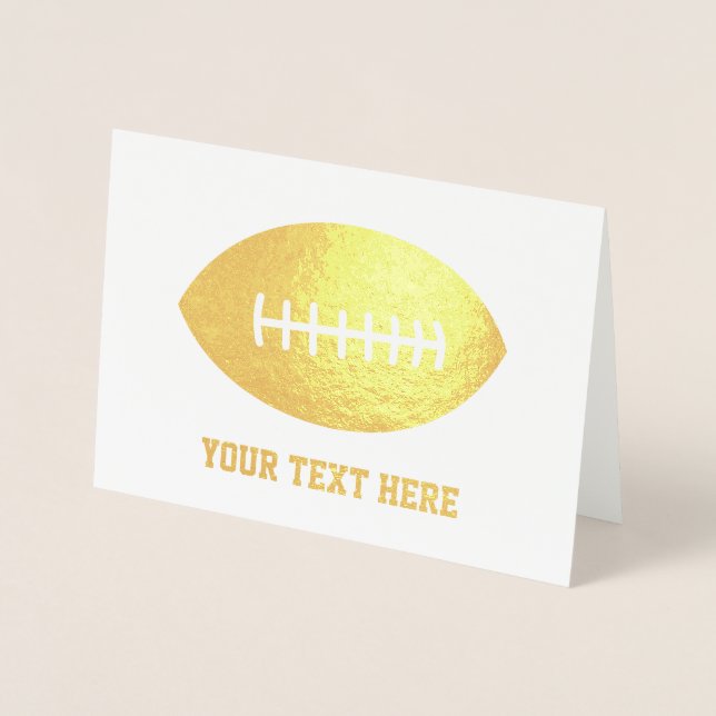 Tarjeta Con Relieve Metalizado Oro de fútbol/rugby (Anverso)