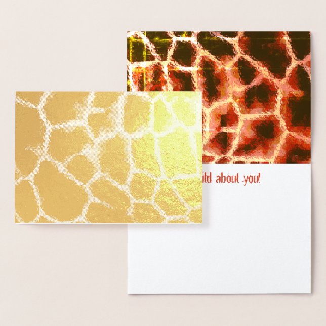 Tarjeta Con Relieve Metalizado Oro de impresión animal y marrón (Demostración)