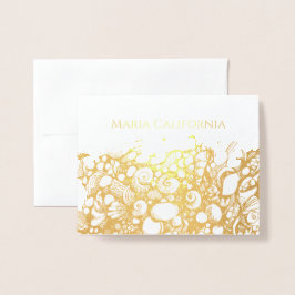 Tarjeta Con Relieve Metalizado Oro de las marismas