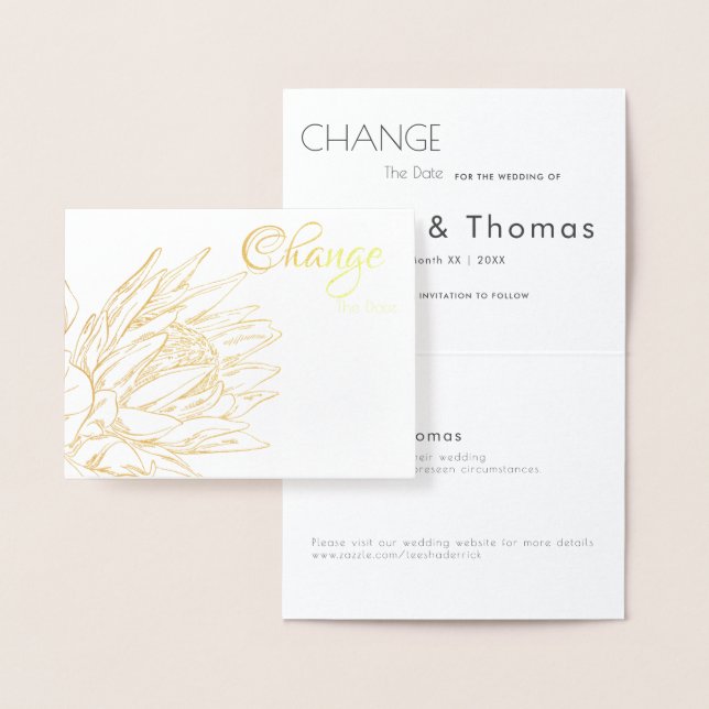 TARJETA CON RELIEVE METALIZADO ORO PROTEA Y ELEGANTE BLANCO (Demostración)