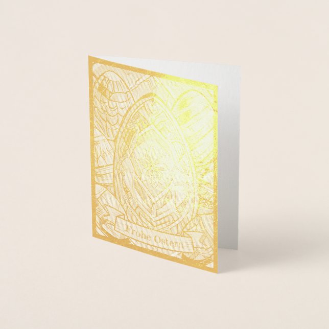 Tarjeta Con Relieve Metalizado Ostermotiv farbiger Personalizado mit Ostereier 13 (Anverso)