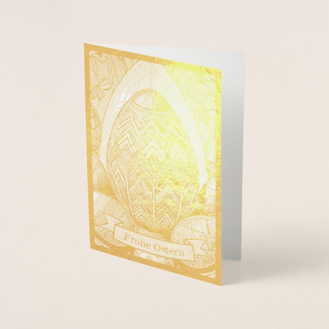 Tarjeta Con Relieve Metalizado Ostermotiv farbiger Personalizado mit Ostereier 50 (Anverso)