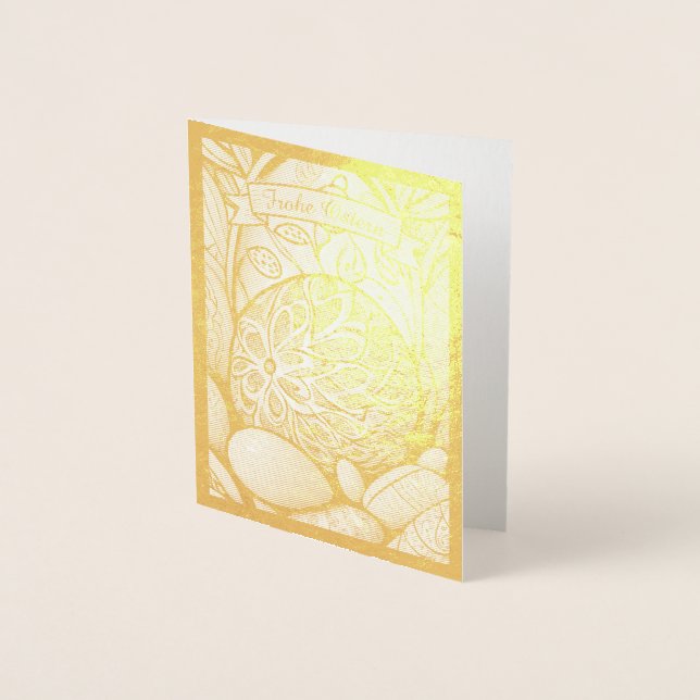 Tarjeta Con Relieve Metalizado Ostermotiv monocromo Personalizado mit Ostereier 9 (Anverso)