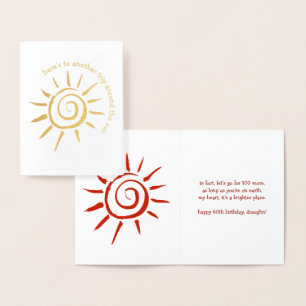 Tarjeta Con Relieve Metalizado Otro viaje alrededor del Personalizado Sun Cumplea