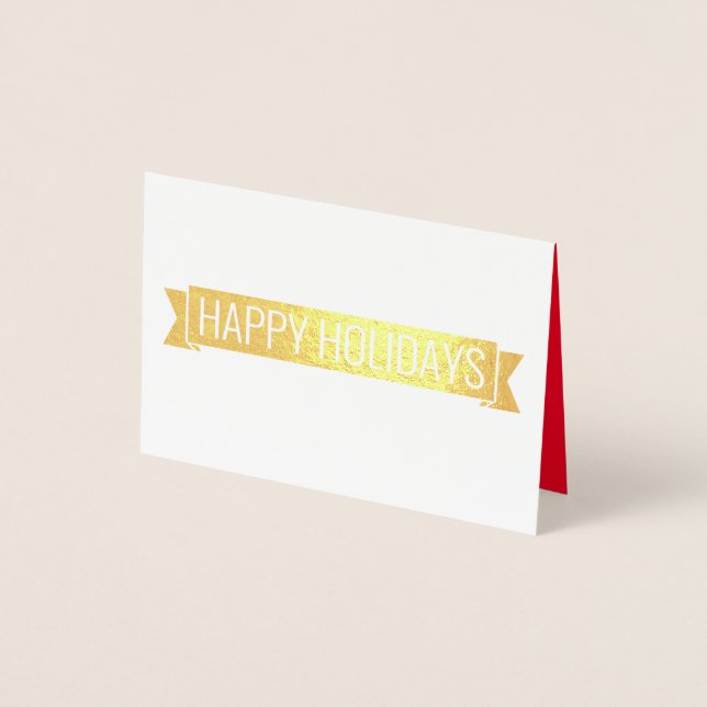 Tarjeta Con Relieve Metalizado pájaro rojo en la nieve - Felices fiestas (Anverso)