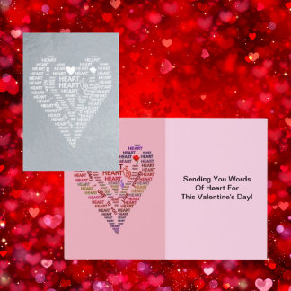 Tarjeta Con Relieve Metalizado Palabras de corazón el día de San Valentín, cita i
