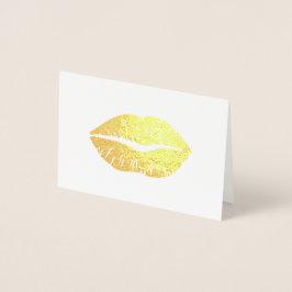 Tarjeta Con Relieve Metalizado Palo de labios dorado gracias