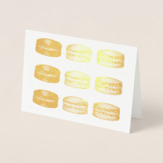 Tarjeta Con Relieve Metalizado Panadería francesa Macaron cocina pastelería de co