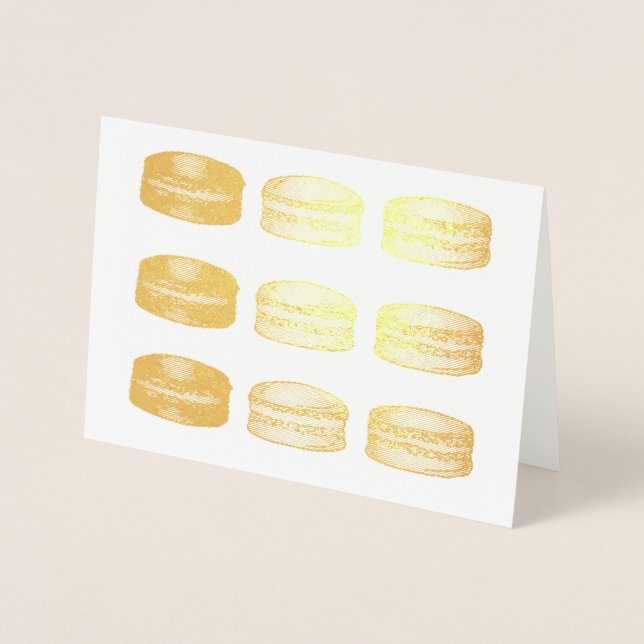 Tarjeta Con Relieve Metalizado Panadería francesa Macaron cocina pastelería de co (Anverso)