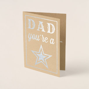 Tarjeta Con Relieve Metalizado ¡Papá, eres una estrella! Día del padre