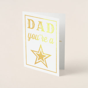 Tarjeta Con Relieve Metalizado ¡Papá, eres una estrella! Día del padre