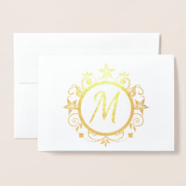 Tarjeta Con Relieve Metalizado Papel de carta personal inicial personalizable