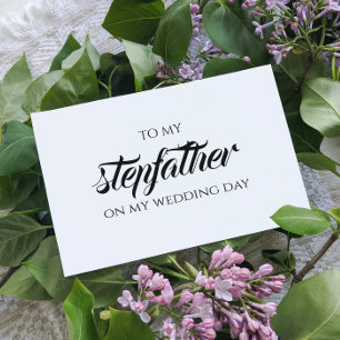 Tarjeta Con Relieve Metalizado Para la boda del padrastro agradecimiento plata