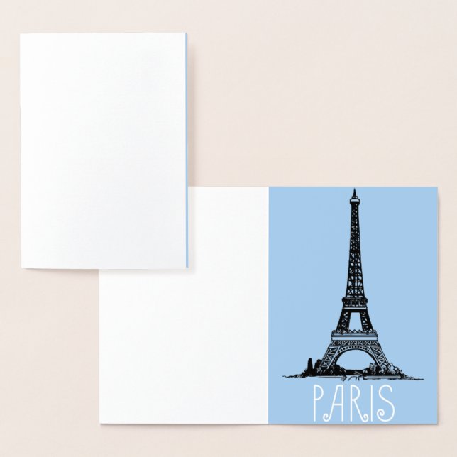 Tarjeta Con Relieve Metalizado París (Demostración)