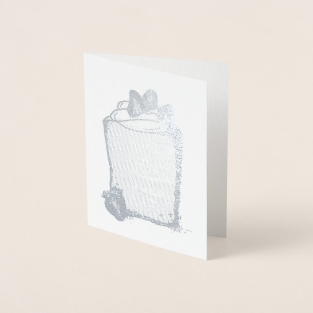 Tarjeta Con Relieve Metalizado Pastel de comida Ángel Fresas Panadería Dessere de (Anverso)