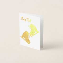 Tarjeta Con Relieve Metalizado Patinaje Artístico Personalizado