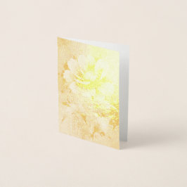 Tarjeta Con Relieve Metalizado Patrón de acuarela de flores azules