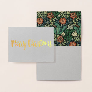 Tarjeta Con Relieve Metalizado Patrón de Art Nouveau floral William Morris Compto